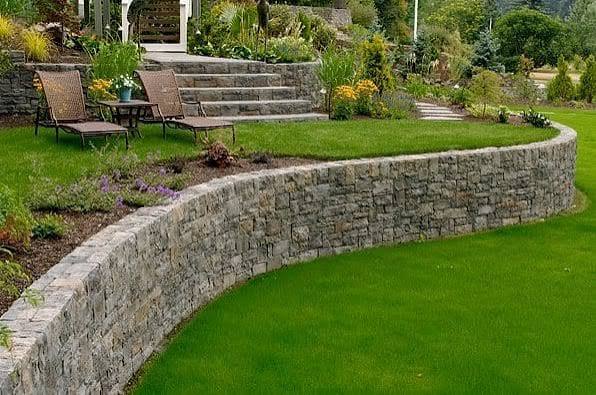 Professional retaining walls work